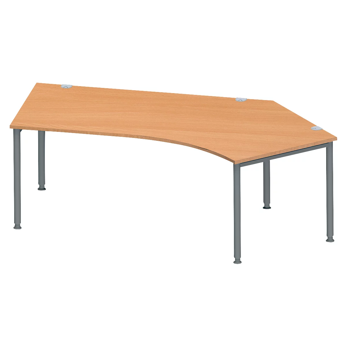 Schäfer Shop Genius Winkelschreibtisch MODENA FLEX 135°, Ansatz rechts, Buche/anthrazit