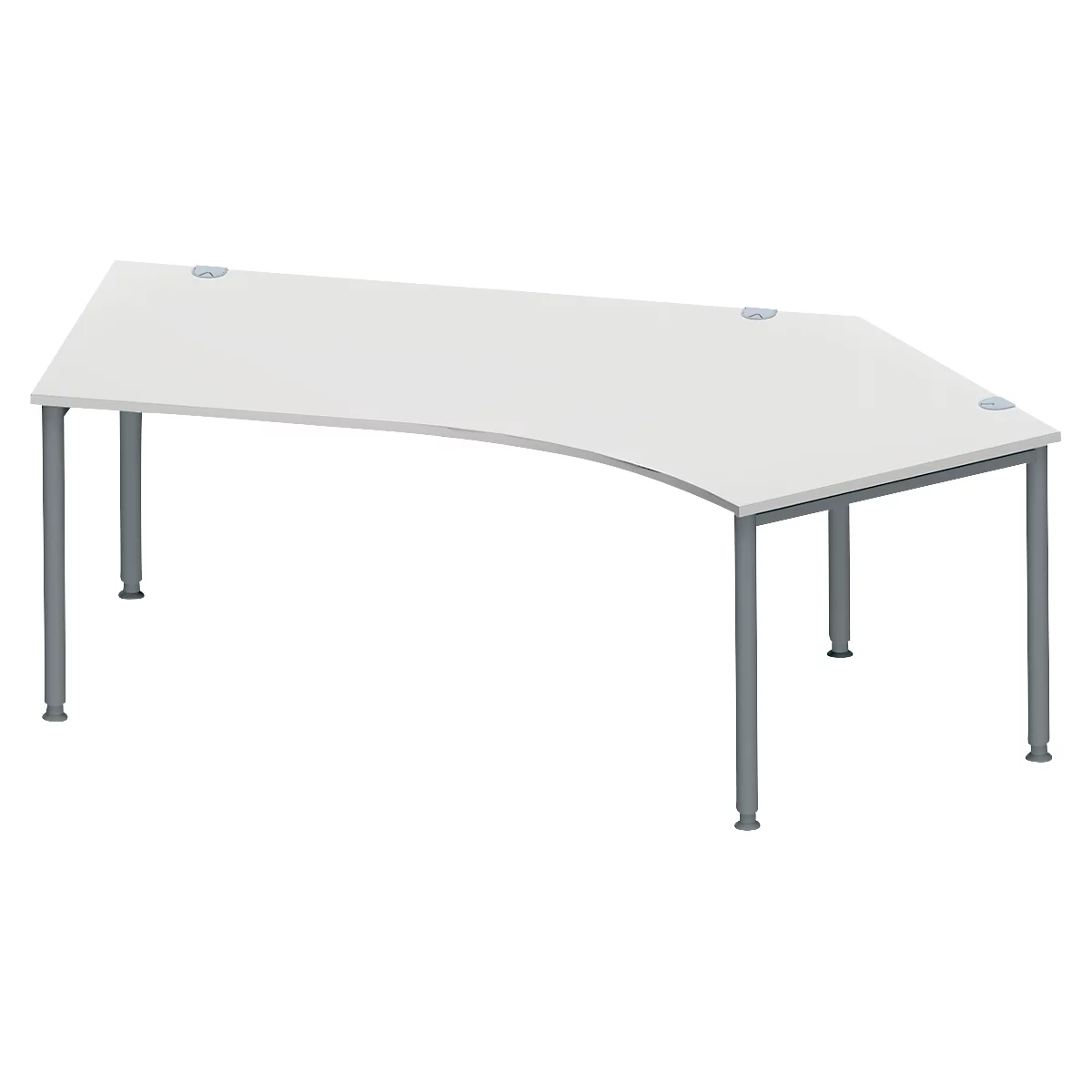 Schäfer Shop Genius Winkelschreibtisch MODENA FLEX 135°, Ansatz rechts, lichtgrau/anthrazit