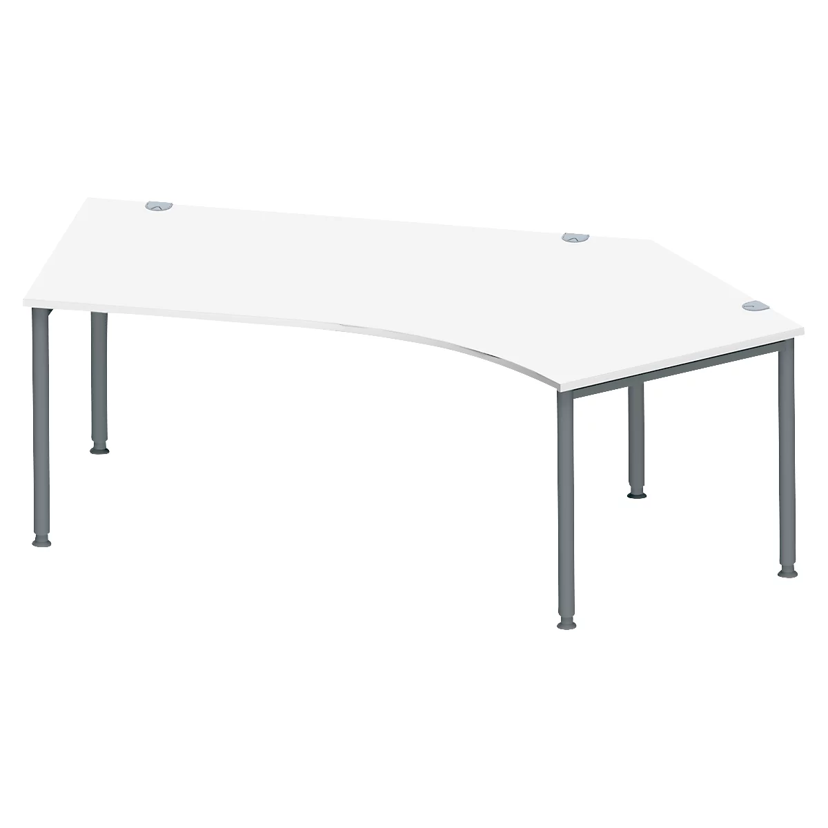 Schäfer Shop Genius Winkelschreibtisch MODENA FLEX 135°, Ansatz rechts, weiß/anthrazit