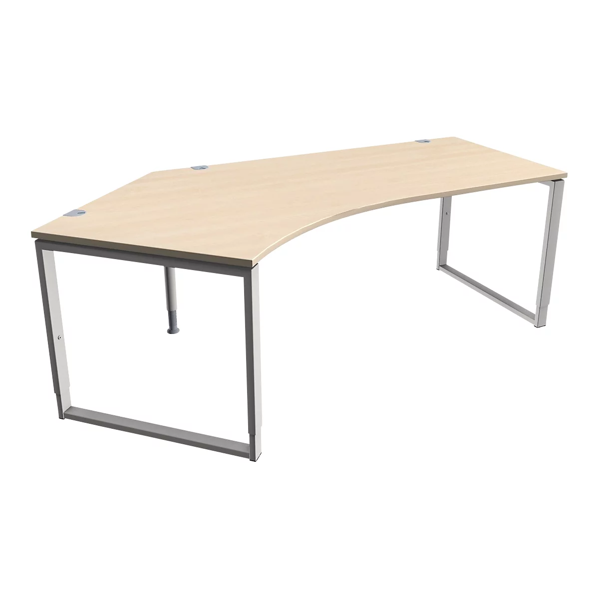 Schäfer Shop Genius Winkelschreibtisch MODENA FLEX, 135°, Bügelfuß, Ansatz links, B, B 2165 mm, Ahorn-Dekor