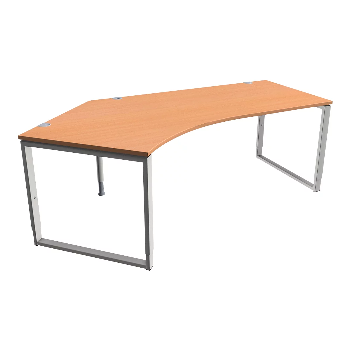 Schäfer Shop Genius Winkelschreibtisch MODENA FLEX, 135°, Bügelfuß, Ansatz links, B, B 2165 mm, Buche-Dekor