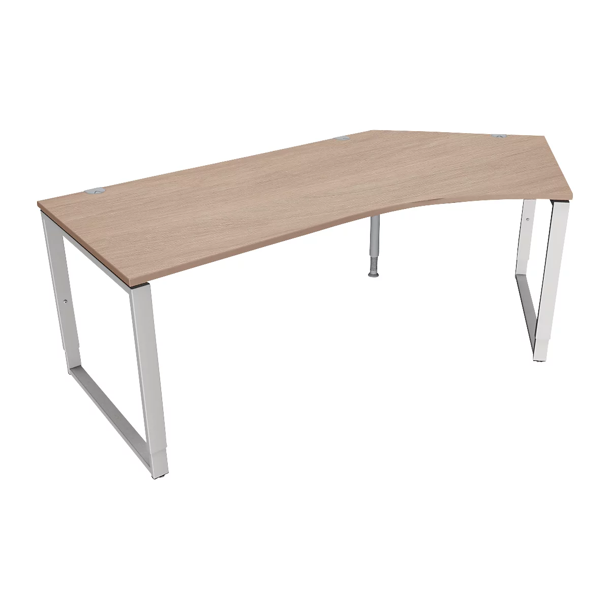 Schäfer Shop Genius Winkelschreibtisch MODENA FLEX, 135°, Bügelfuß, Ansatz rechts, B 2165 mm, Eiche-Dekor