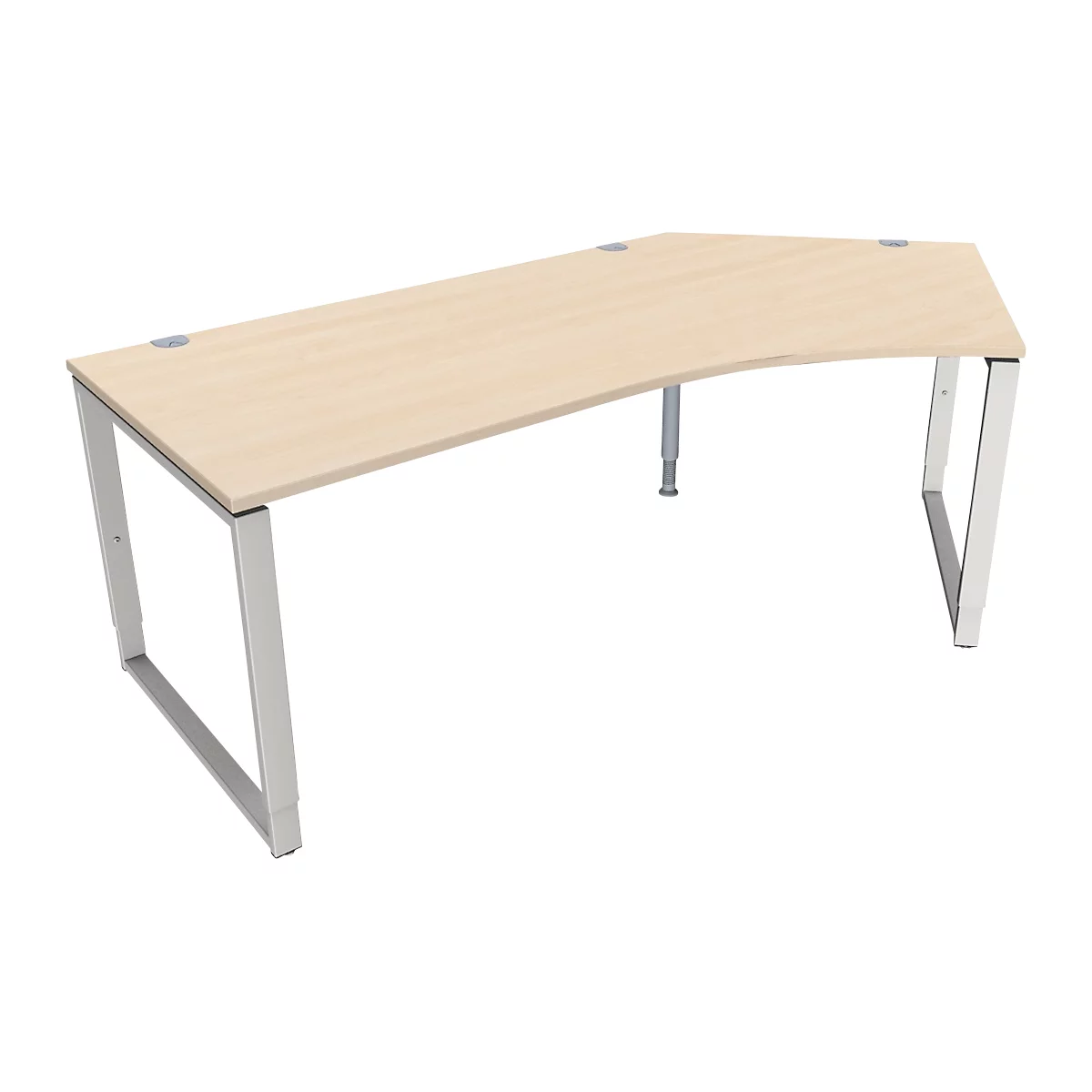 Schäfer Shop Genius Winkelschreibtisch MODENA FLEX, 135°, Bügelfuß, Ansatz rechts, B, B 2165 mm, Ahorn-Dekor