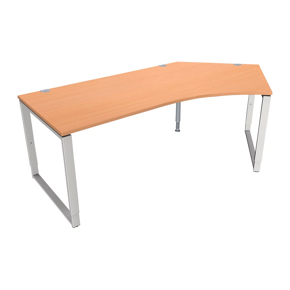 Schäfer Shop Genius Winkelschreibtisch MODENA FLEX, 135°, Bügelfuß, Ansatz rechts, B, B 2165 mm, Buche-Dekor
