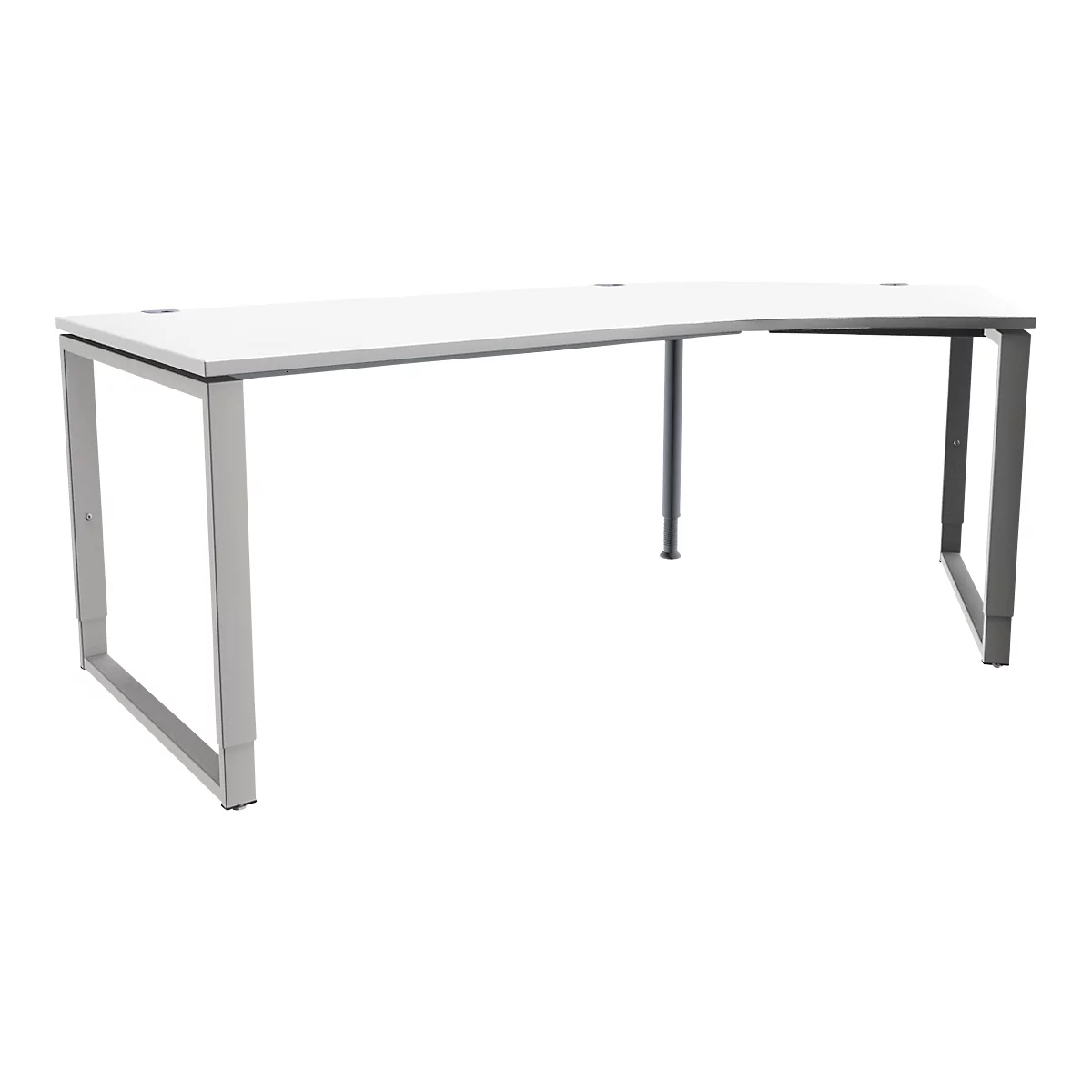 Schäfer Shop Genius Winkelschreibtisch MODENA FLEX, 135°, Bügelfuß, Ansatz rechts, B, B 2165 mm, weiß