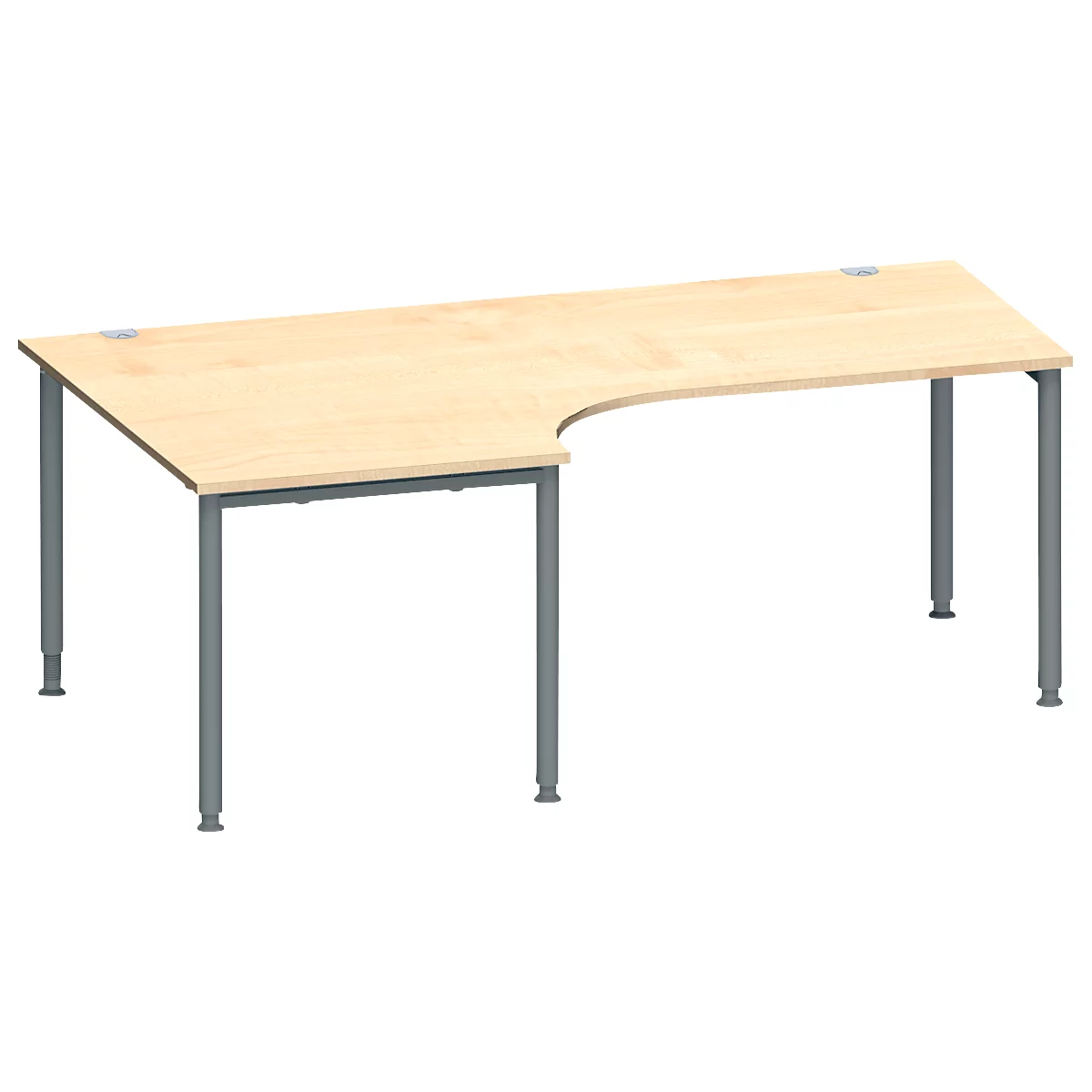 Schäfer Shop Genius Winkelschreibtisch MODENA FLEX 90°, Ansatz links, B 2000 mm, Ahorn/anthrazit