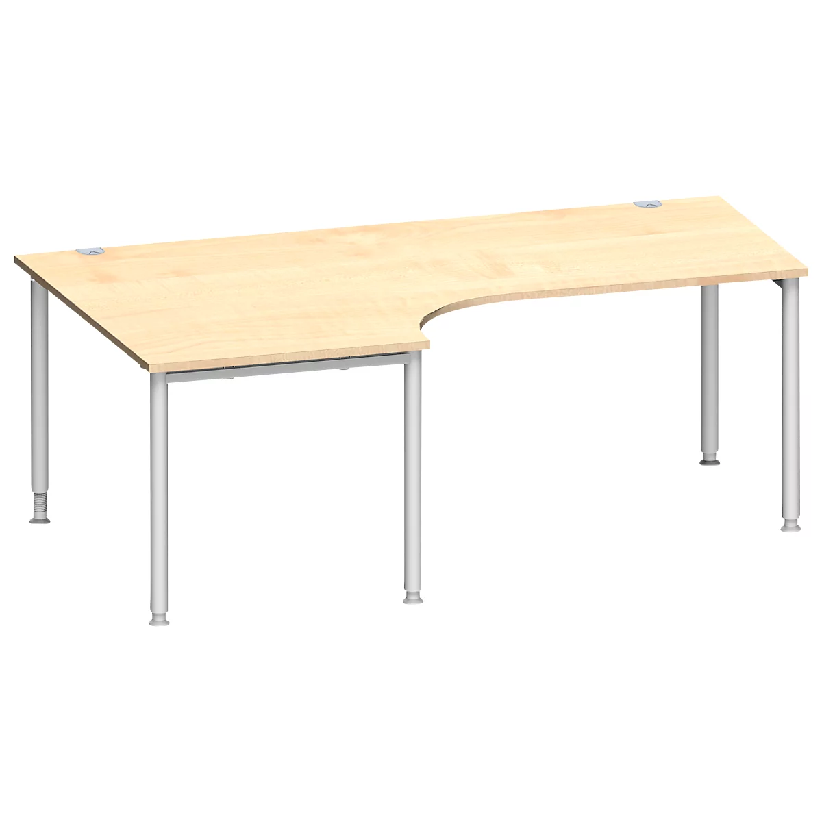 Schäfer Shop Genius Winkelschreibtisch MODENA FLEX 90°, Ansatz links, B 2000 mm, Ahorn