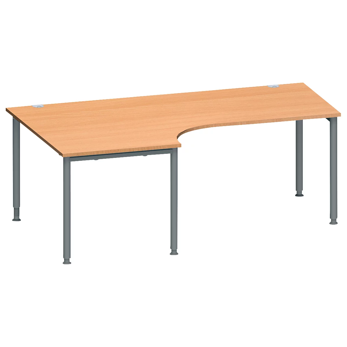 Schäfer Shop Genius Winkelschreibtisch MODENA FLEX 90°, Ansatz links, B 2000 mm, Buche/anthrazit