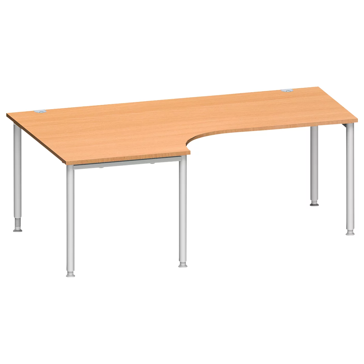 Schäfer Shop Genius Winkelschreibtisch MODENA FLEX 90°, Ansatz links, B 2000 mm, Buche