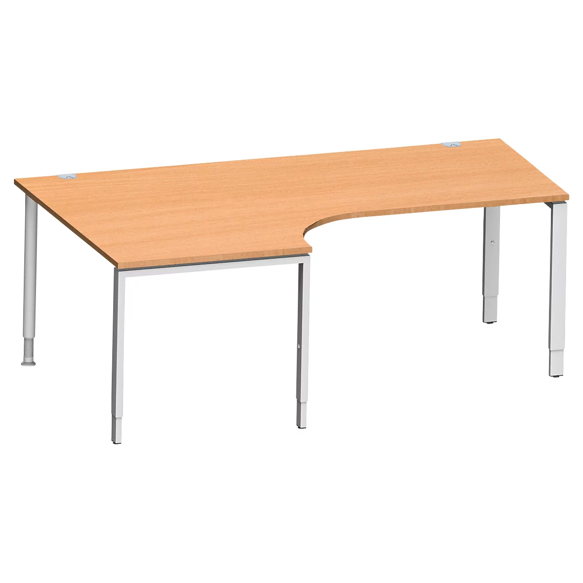 Schäfer Shop Genius Winkelschreibtisch MODENA FLEX 90°,Ansatz links, B 2000 mm, Buche
