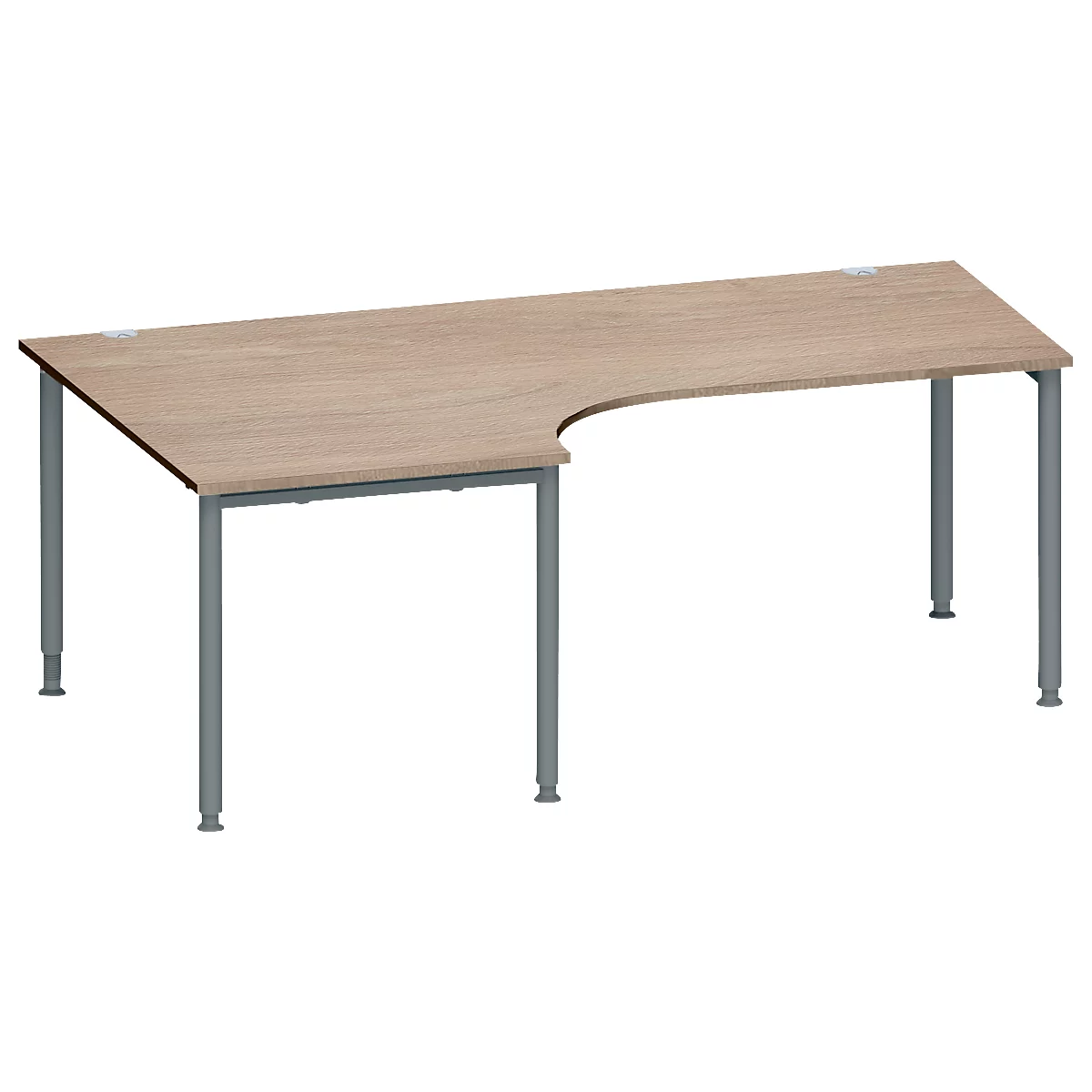 Schäfer Shop Genius Winkelschreibtisch MODENA FLEX 90°, Ansatz links, B 2000 mm, Eiche/anthrazit