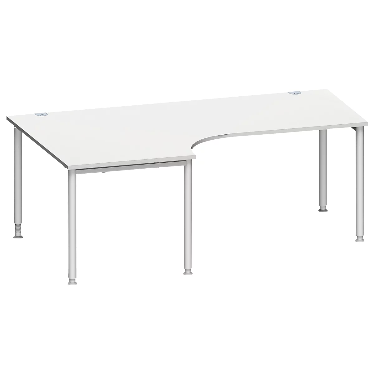 Schäfer Shop Genius Winkelschreibtisch MODENA FLEX 90°, Ansatz links, B 2000 mm, lichtgrau 