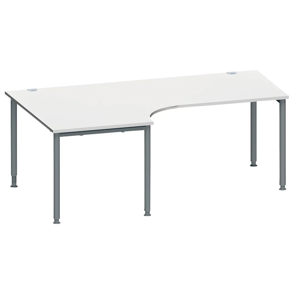 Schäfer Shop Genius Winkelschreibtisch MODENA FLEX 90°, Ansatz links, B 2000 mm, lichtgrau/anthrazit