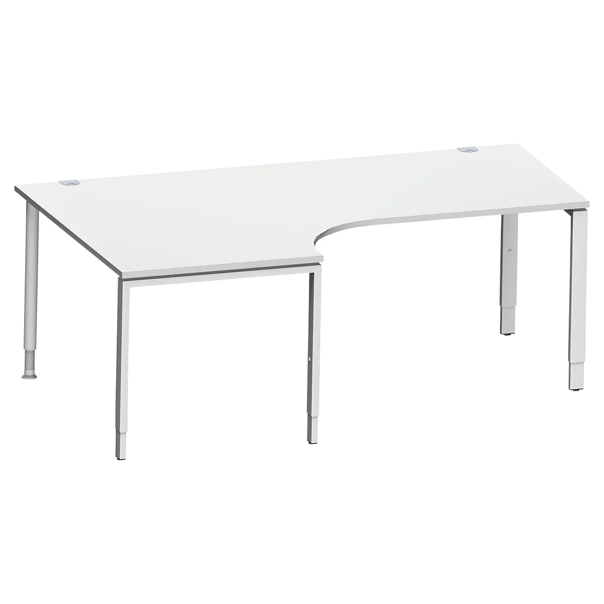 Schäfer Shop Genius Winkelschreibtisch MODENA FLEX 90°,Ansatz links, B 2000 mm, lichtgrau
