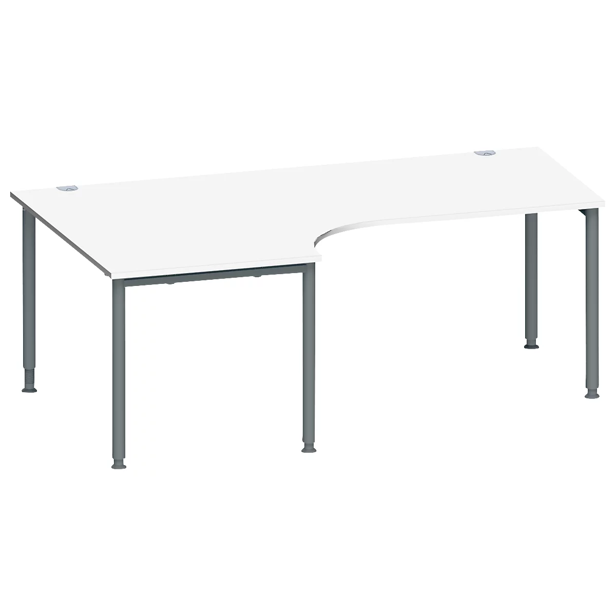 Schäfer Shop Genius Winkelschreibtisch MODENA FLEX 90°, Ansatz links, B 2000 mm, weiß/anthrazit