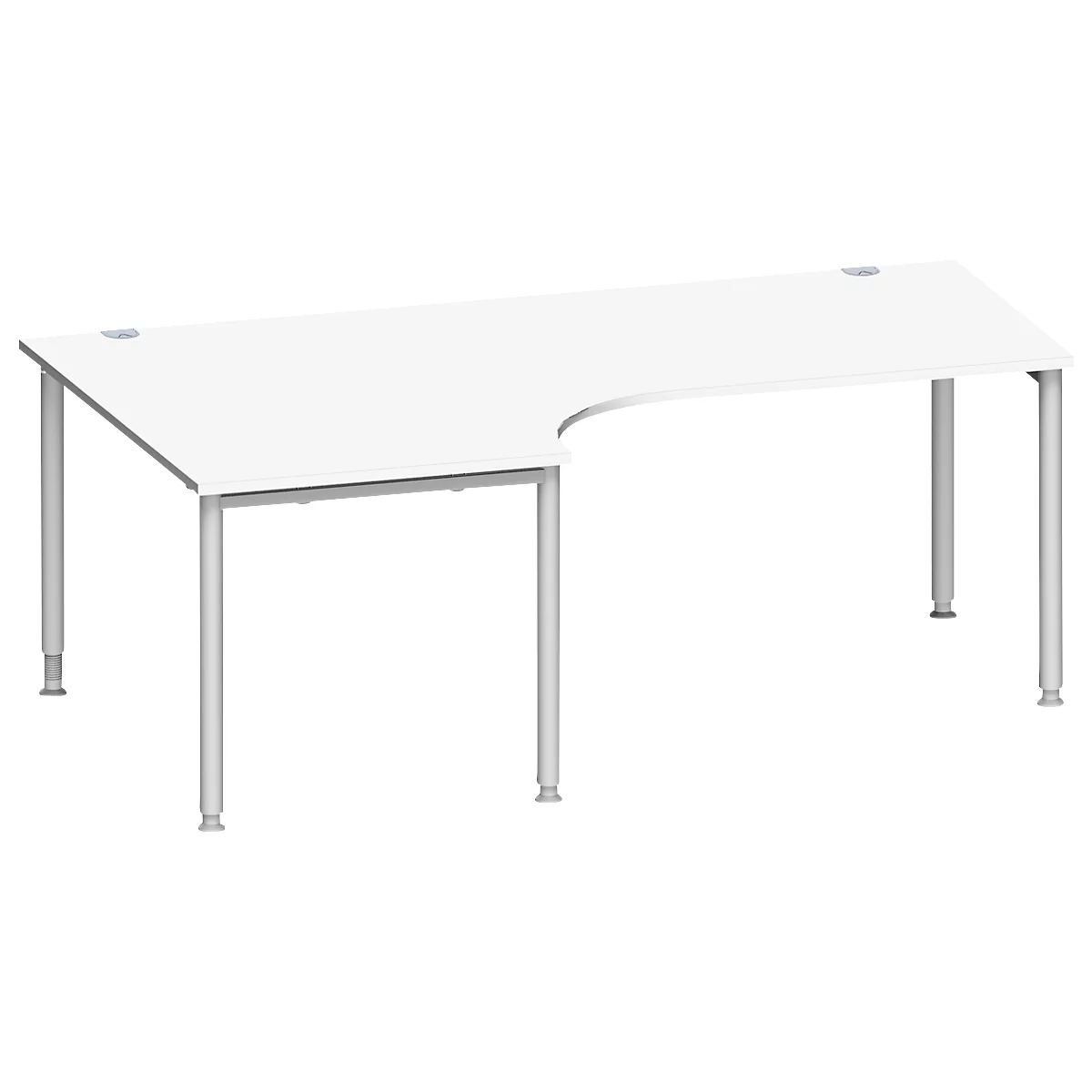 Schäfer Shop Genius Winkelschreibtisch MODENA FLEX 90°, Ansatz links, B 2000 mm, weiß