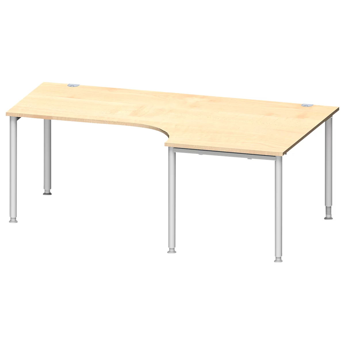 Schäfer Shop Genius Winkelschreibtisch MODENA FLEX 90°, Ansatz rechts, B 2000 mm, Ahorn 