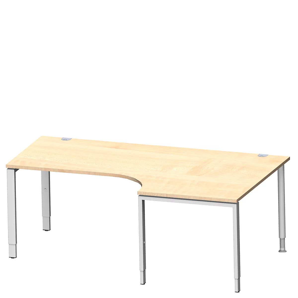 Schäfer Shop Genius Winkelschreibtisch MODENA FLEX 90°,Ansatz rechts, B 2000 mm, Ahorn