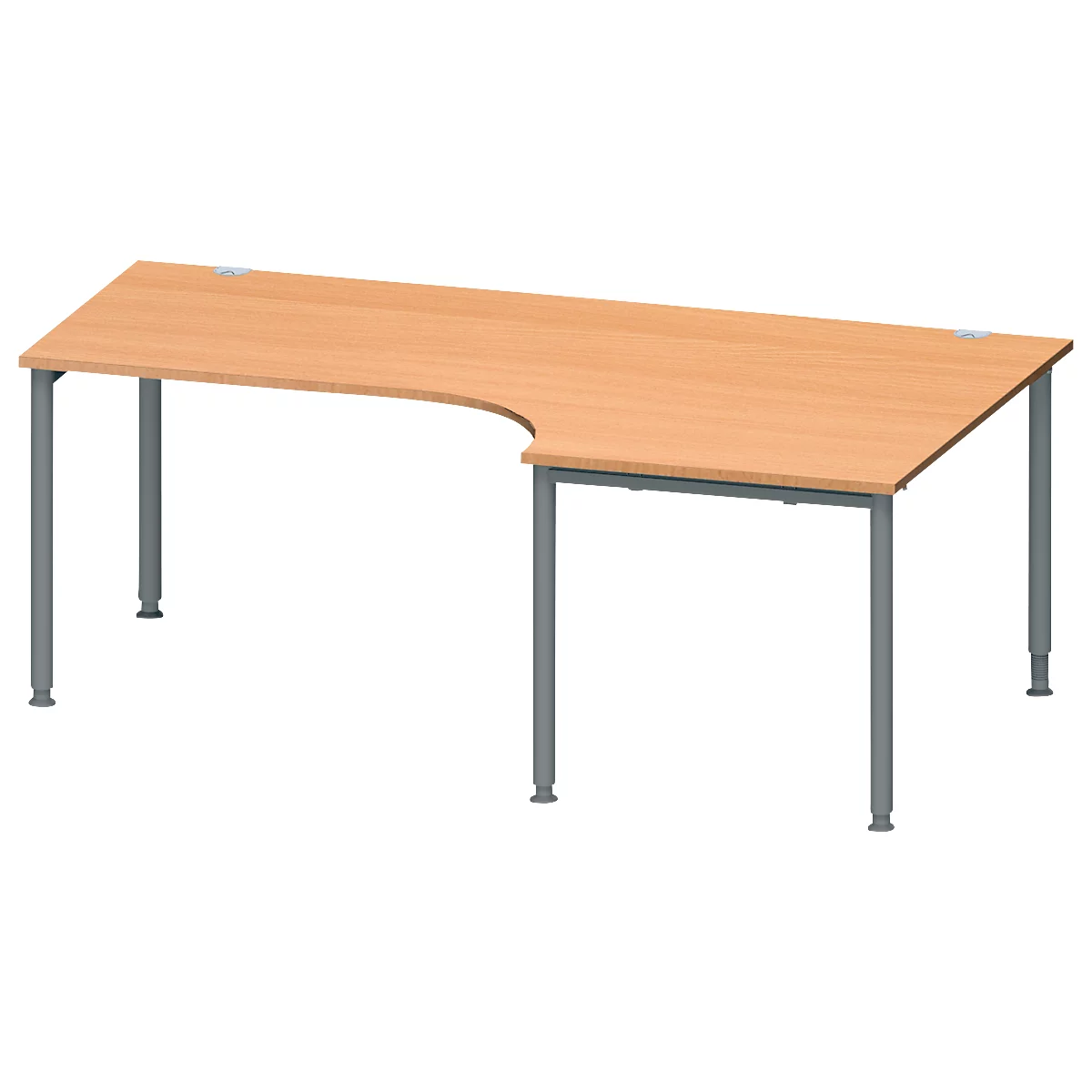 Schäfer Shop Genius Winkelschreibtisch MODENA FLEX 90°, Ansatz rechts, B 2000 mm, Buche/anthrazit