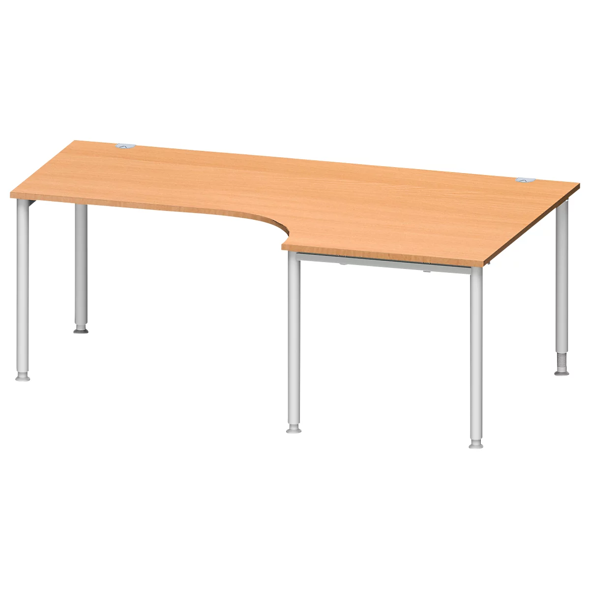 Schäfer Shop Genius Winkelschreibtisch MODENA FLEX 90°, Ansatz rechts, B 2000 mm, Buche