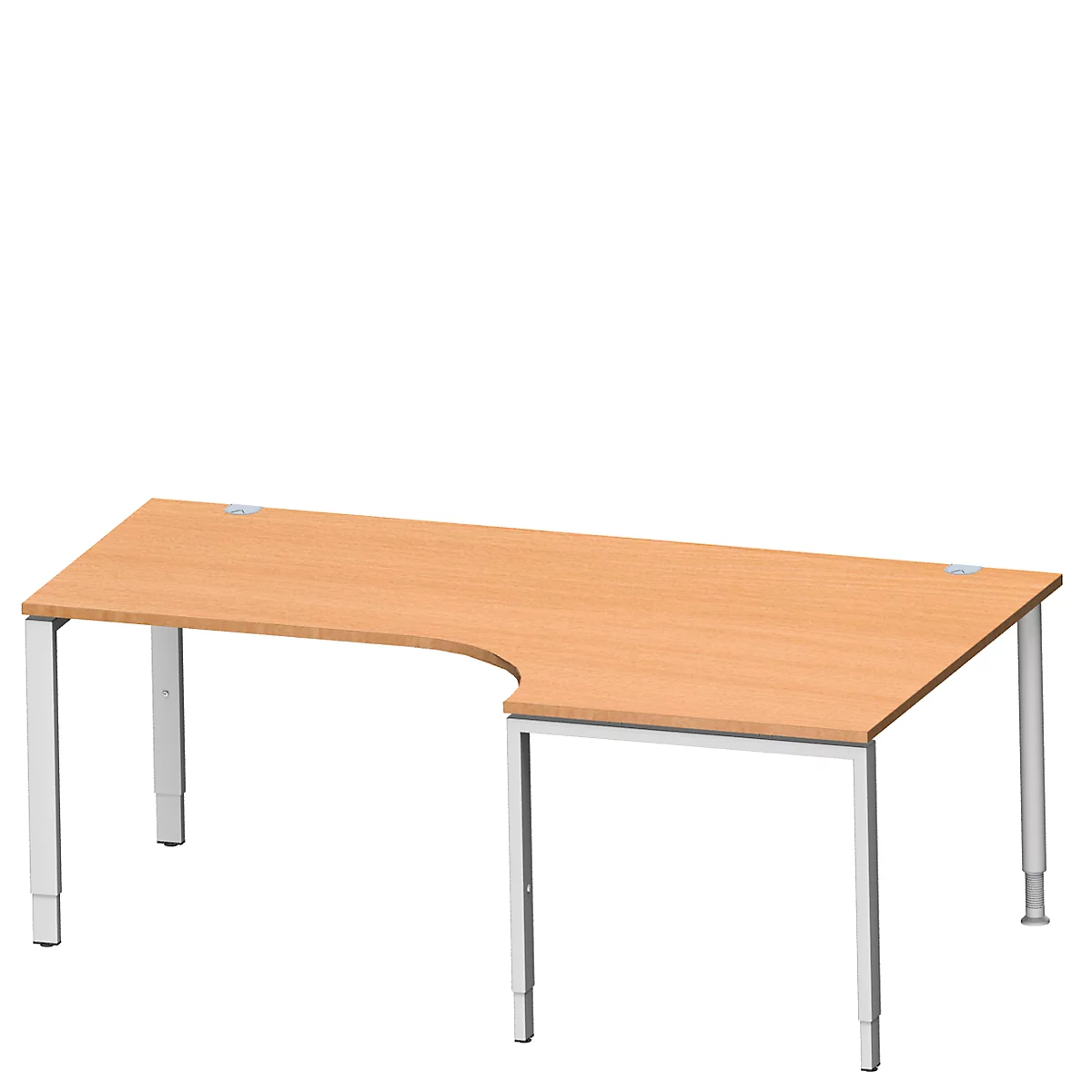 Schäfer Shop Genius Winkelschreibtisch MODENA FLEX 90°,Ansatz rechts, B 2000 mm, Buche