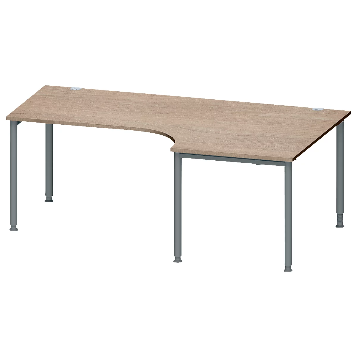 Schäfer Shop Genius Winkelschreibtisch MODENA FLEX 90°, Ansatz rechts, B 2000 mm, Eiche/anthrazit