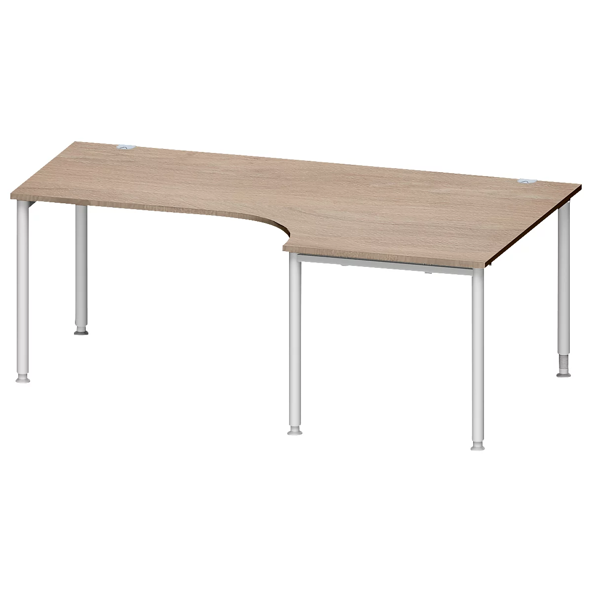 Schäfer Shop Genius Winkelschreibtisch MODENA FLEX 90°, Ansatz rechts, B 2000 mm, Eiche