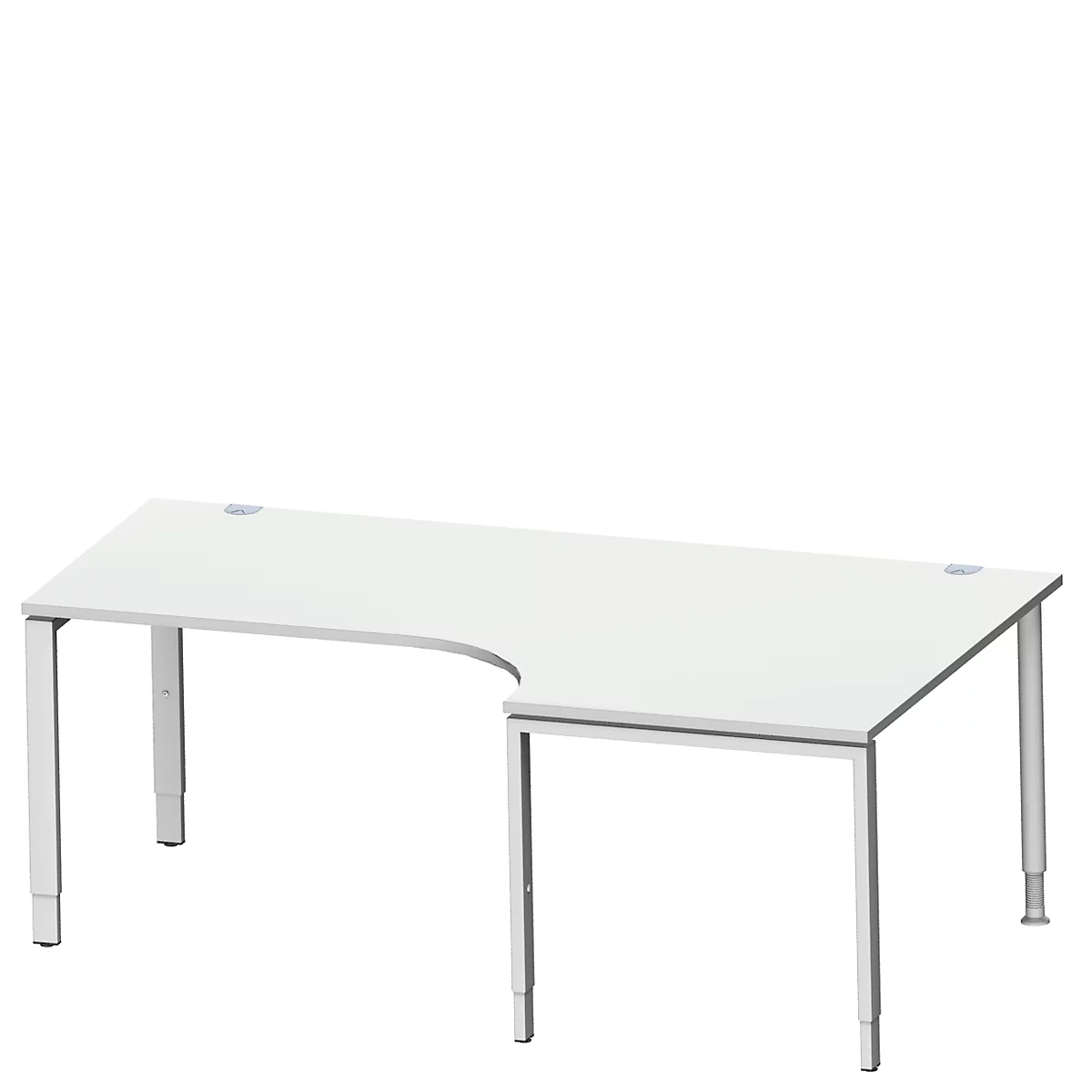 Schäfer Shop Genius Winkelschreibtisch MODENA FLEX 90°,Ansatz rechts, B 2000 mm, lichtgrau