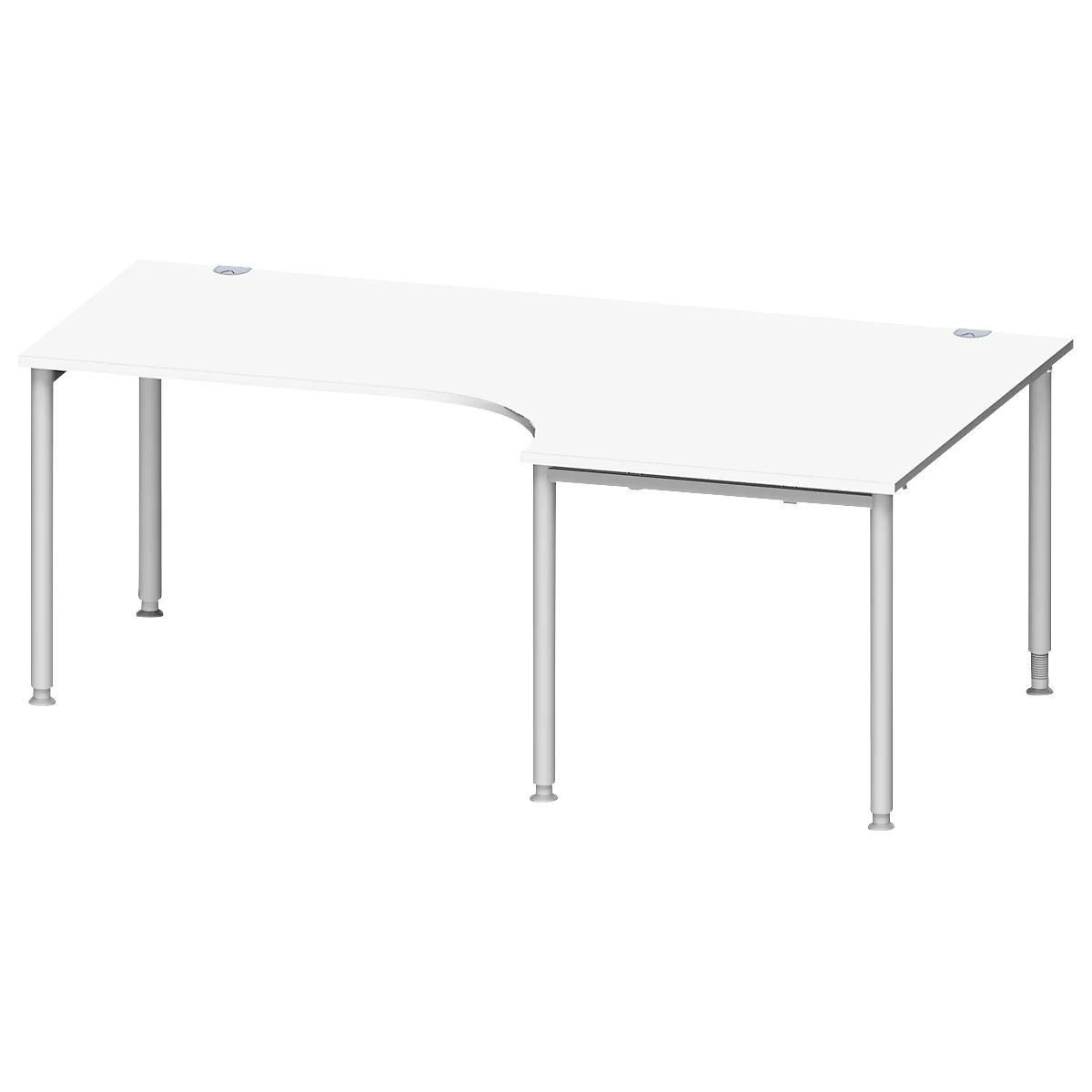 Schäfer Shop Genius Winkelschreibtisch MODENA FLEX 90°, Ansatz rechts, B 2000 mm, weiß