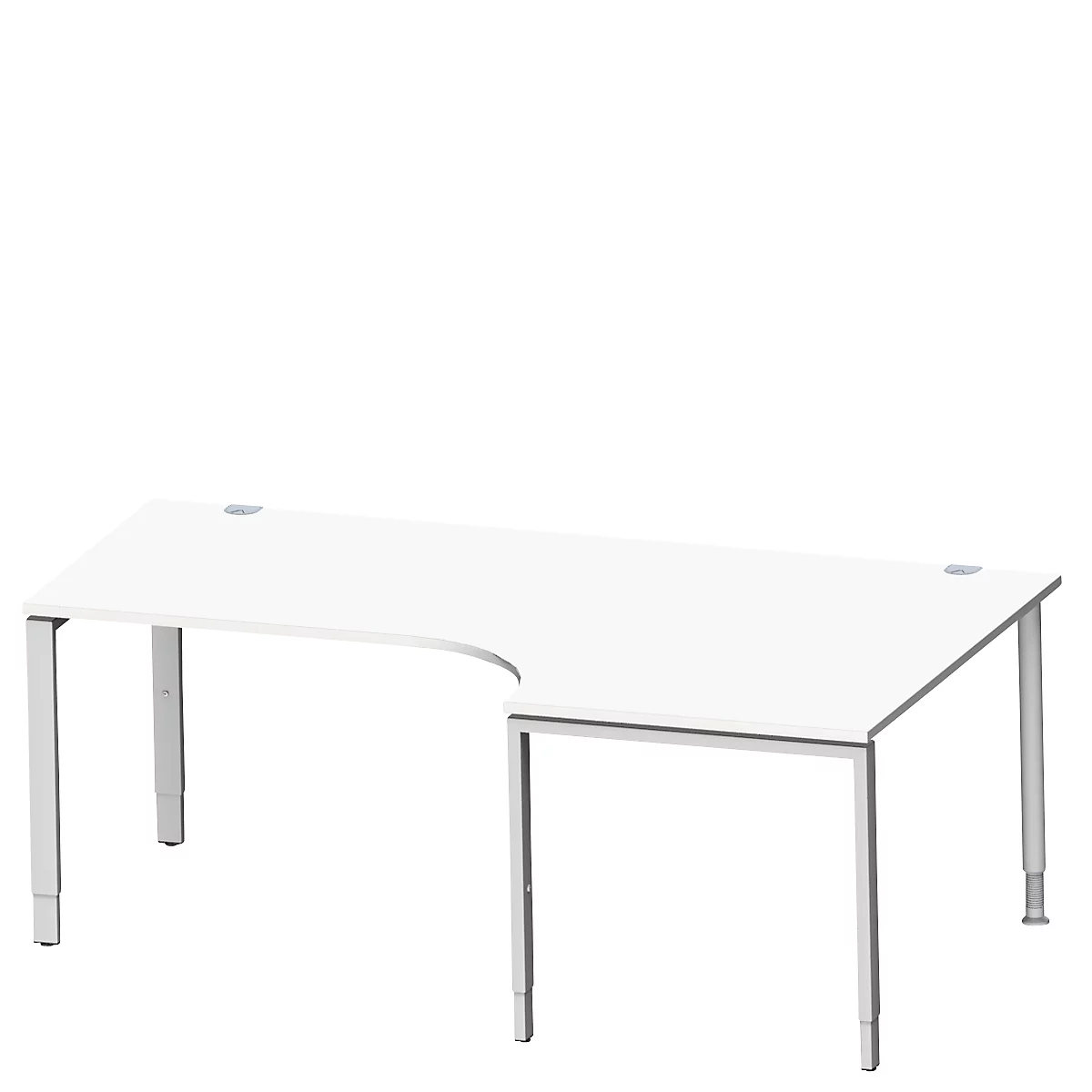 Schäfer Shop Genius Winkelschreibtisch MODENA FLEX 90°,Ansatz rechts, B 2000 mm, Weiß