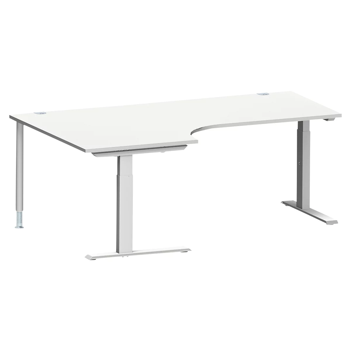 Schäfer Shop Genius Winkelschreibtisch MODENA FLEX 90°, C-Fuß-Rechteckrohr, B 2000 mm, Ansatz links,