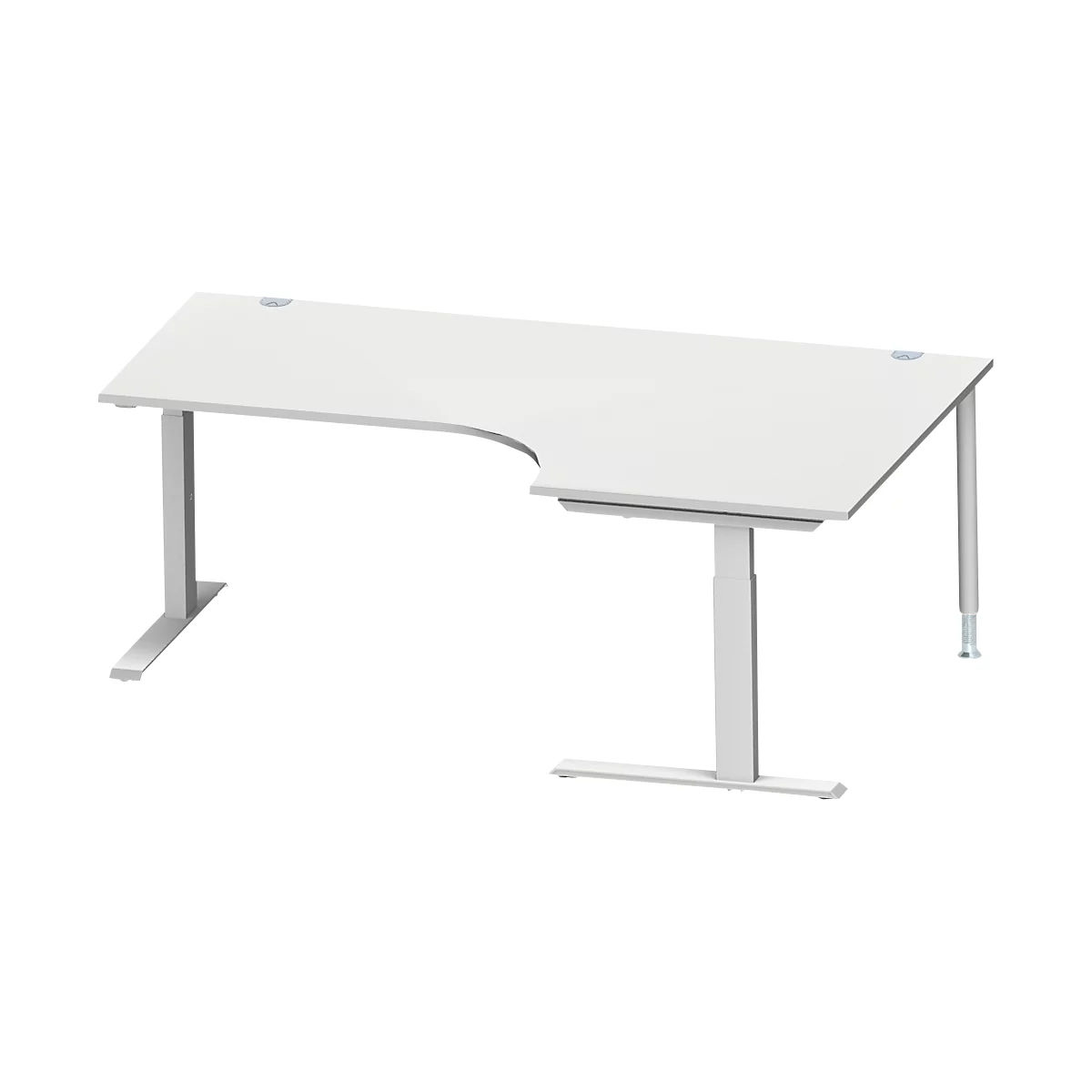 Schäfer Shop Genius Winkelschreibtisch MODENA FLEX 90°, C-Fuß-Rechteckrohr, B 2000 mm, Ansatz rechts,