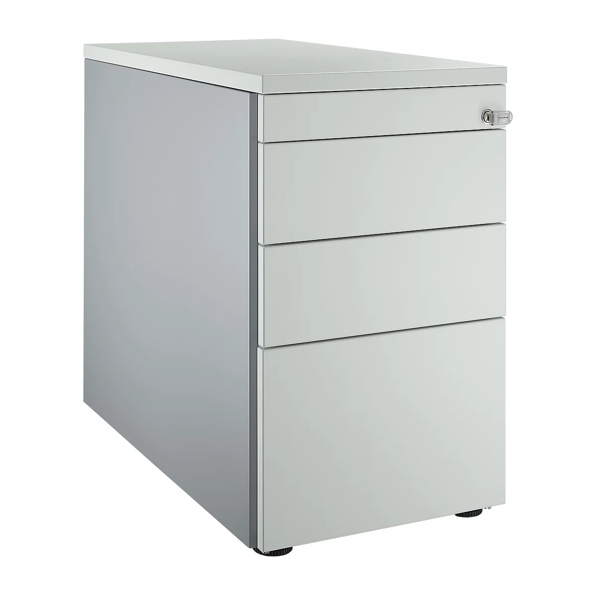 Schäfer Shop Genius zuil 1336, met greepgroef, B 435 x H 717 mm, wit aluminium/lichtgrijs/lichtgrijs