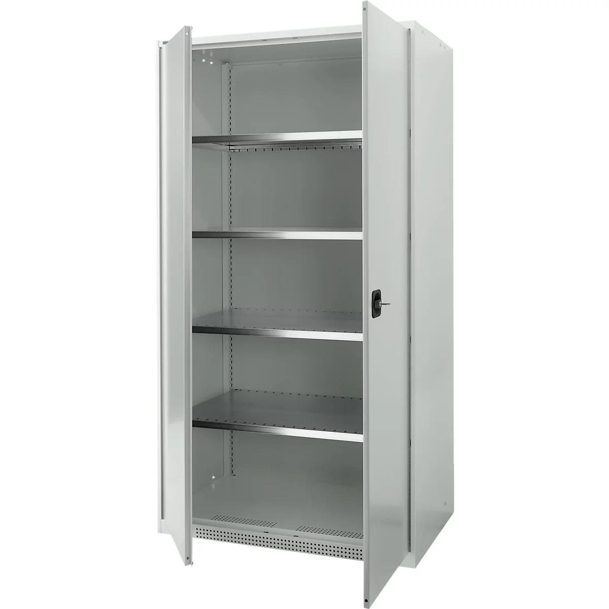 Schäfer Shop Genius zware werkkast FS, plaatstaal, B 1055 x D 520 x H 1950 mm, 5 OH, lichtgrijs, tot 1000 kg
