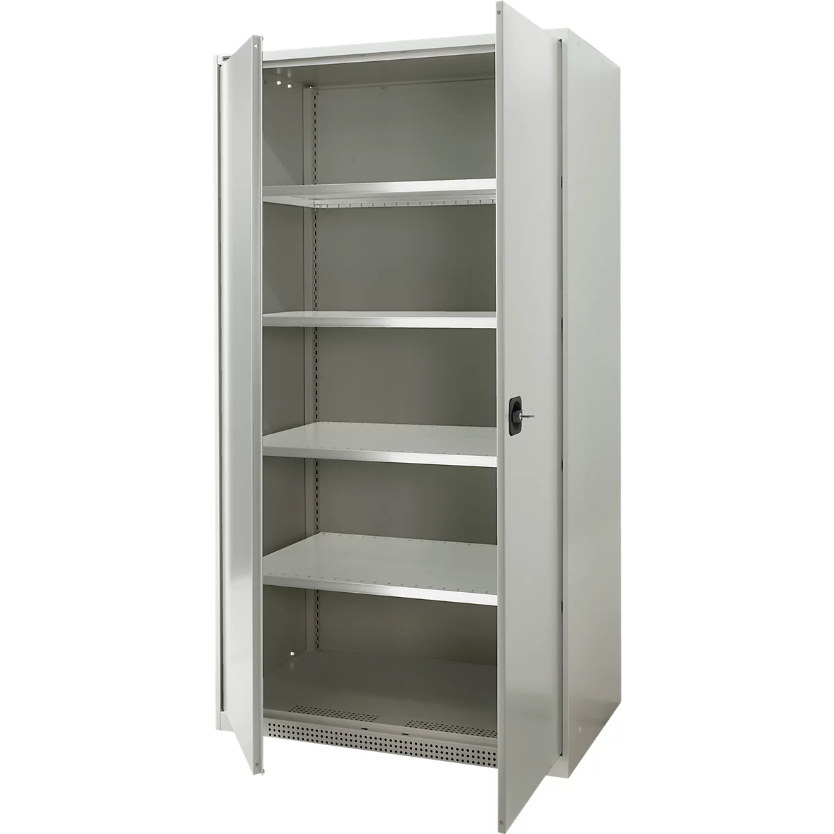 Schäfer Shop Genius zware werkkast FS, plaatstaal, B 1055 x D 620 x H 1950 mm, 5 OH, lichtgrijs, tot 1000 kg