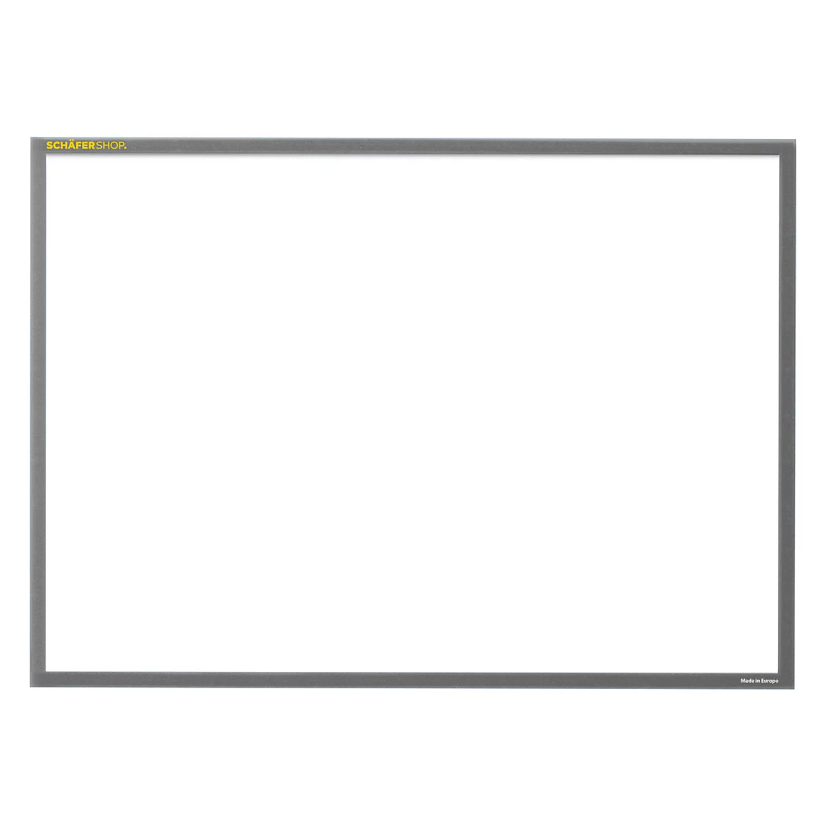 Marco gris, letras Schaefershop arriba a la izquierda, Made in Germany abajo a la derecha.