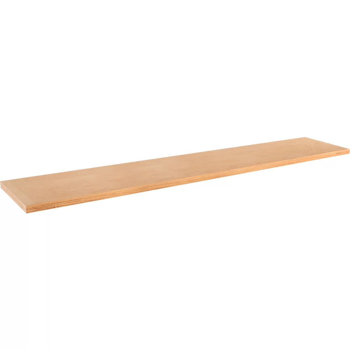 Schäfer Shop Pure Ablegeboden für manuell höhenverstellbare Arbeitstische AST31, Multiplex-Platte, Stärke 30 mm, bis 200 kg, B 2000 x T 365 x H 30 mm, Buche-Dekor