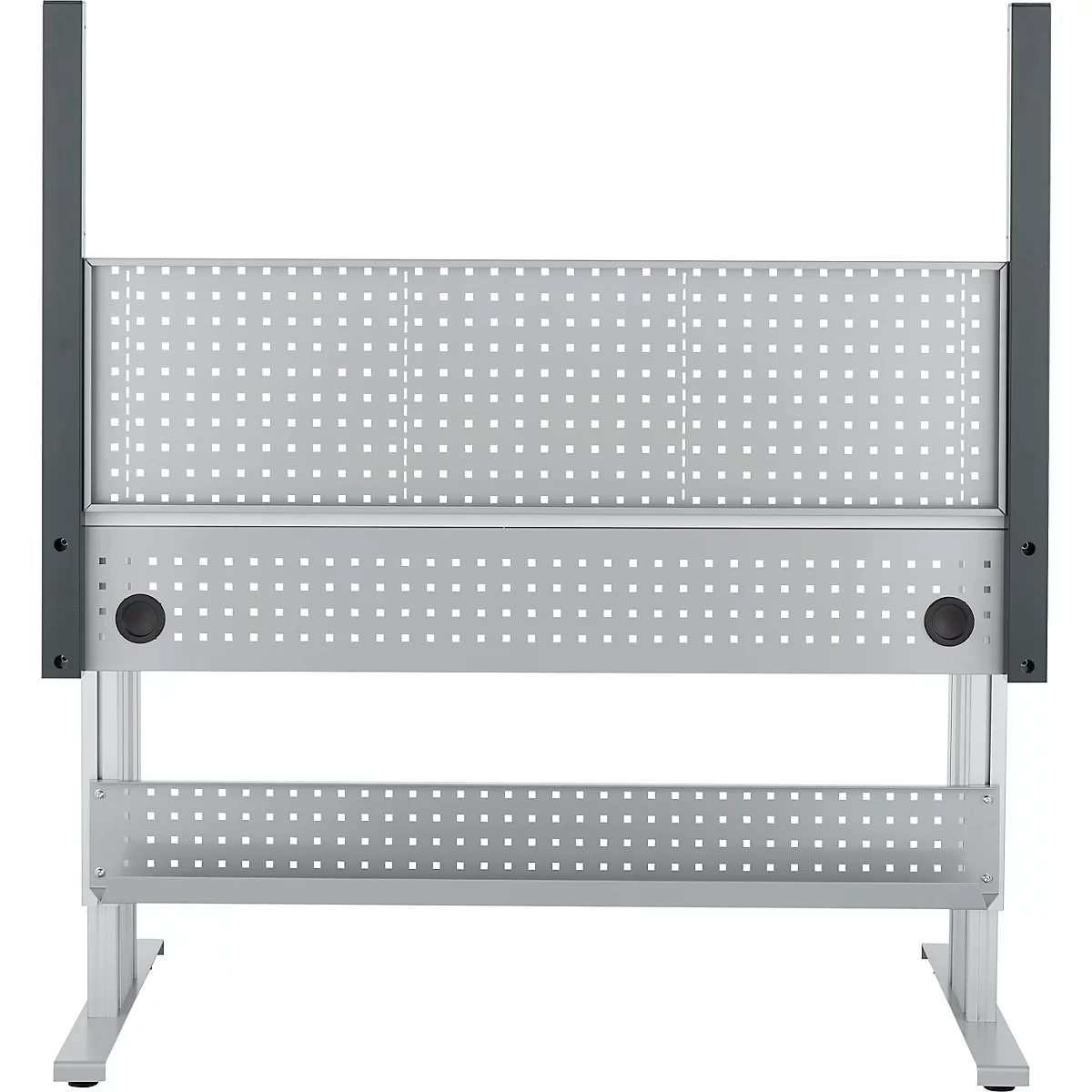 Schäfer Shop Pure Arbeitstisch AST31, elektrisch höhenverstellbar, Melaminplatte, T-Fuß, bis 400 kg, B 1500 x T 800 x H 725-1155 mm, weißaluminium/lichtgrau