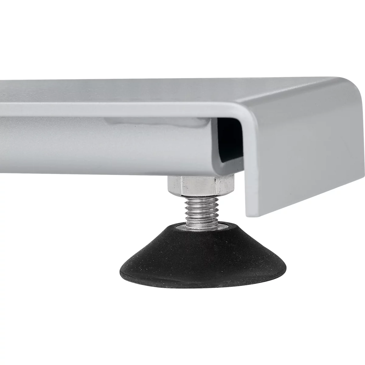 Schäfer Shop Pure Arbeitstisch AST31, elektrisch höhenverstellbar, Melaminplatte, T-Fuß, bis 400 kg, B 2000 x T 800 x H 725-1155 mm, weißaluminium/lichtgrau