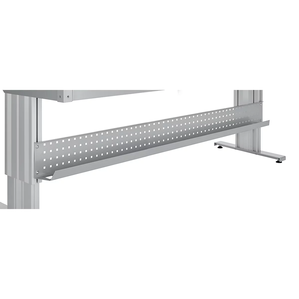 Schäfer Shop Pure Arbeitstisch AST31, elektrisch höhenverstellbar, Melaminplatte, T-Fuß, bis 400 kg, B 2000 x T 800 x H 725-1155 mm, weißaluminium/lichtgrau