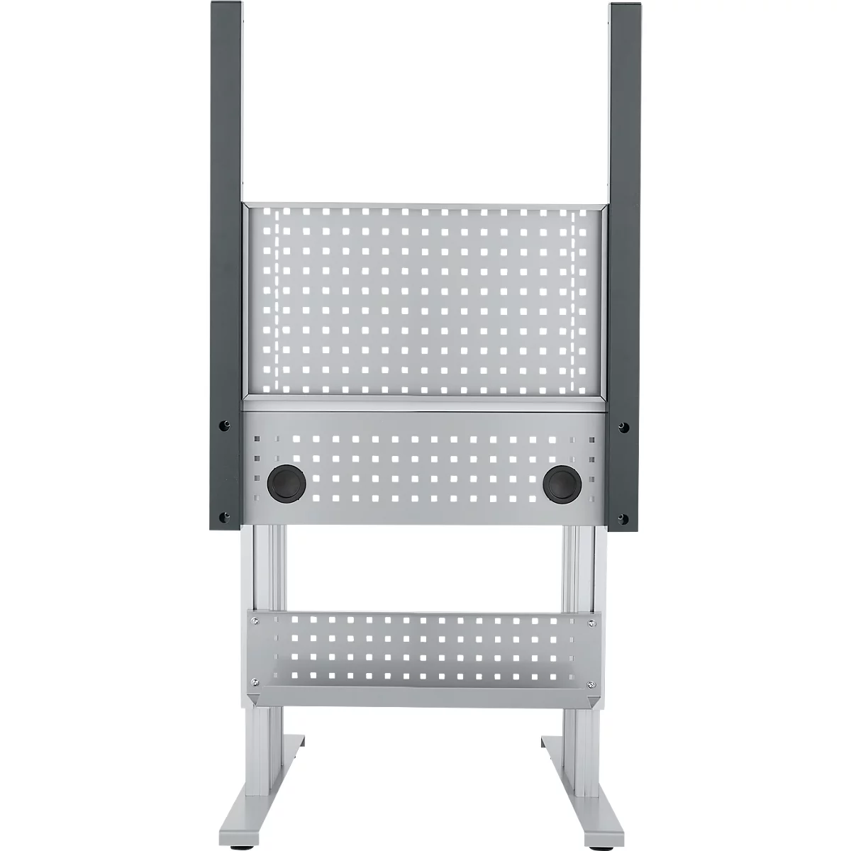 Schäfer Shop Pure Arbeitstisch AST31, elektrisch höhenverstellbar, Melaminplatte, T-Fuß, bis 400 kg, B 750 x T 800 x H 725-1155 mm, weißaluminium/lichtgrau