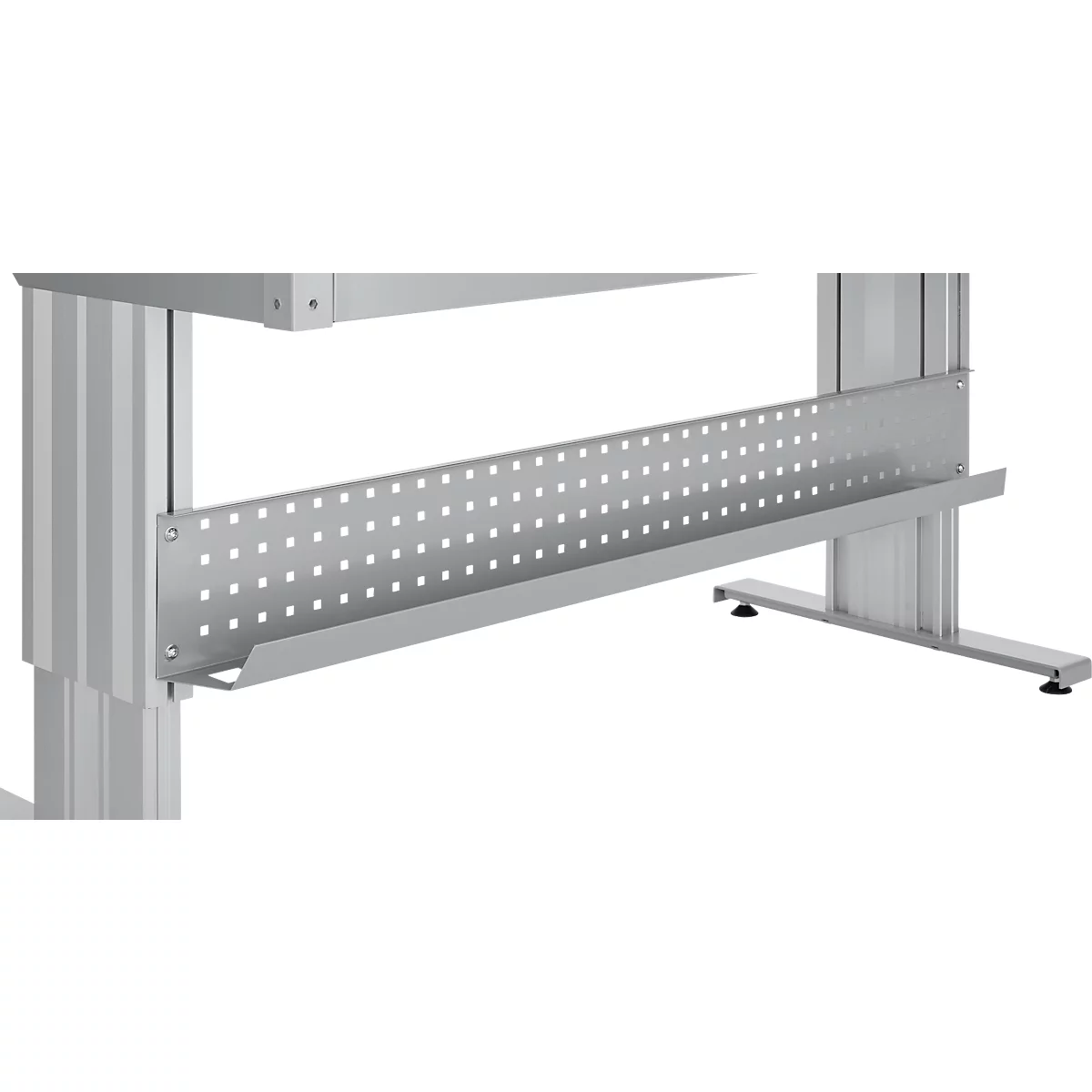 Schäfer Shop Pure Arbeitstisch AST31, elektrisch höhenverstellbar, Multiplex-Platte, T-Fuß, bis 400 kg, B 1500 x T 800 x H 730-1155 mm, weißaluminium/Buche