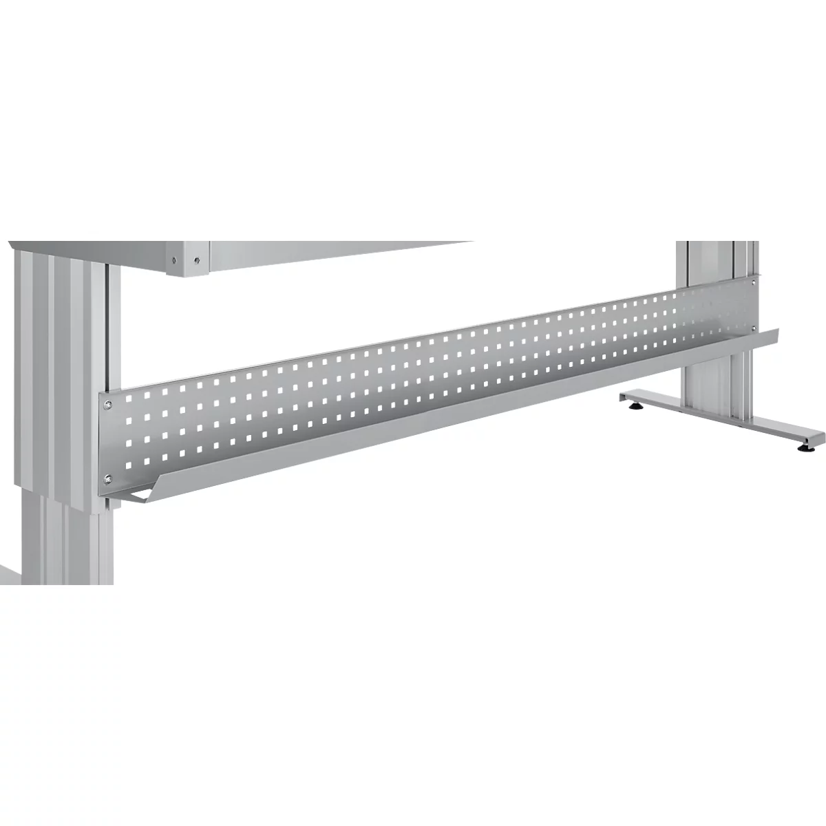 Schäfer Shop Pure Arbeitstisch AST31, elektrisch höhenverstellbar, Multiplex-Platte, T-Fuß, bis 400 kg, B 2000 x T 800 x H 730-1155 mm, weißaluminium/Buche