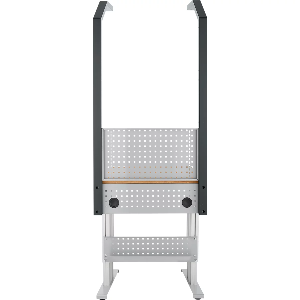 Schäfer Shop Pure Arbeitstisch AST31, elektrisch höhenverstellbar, Multiplex-Platte, T-Fuß, bis 400 kg, B 750 x T 800 x H 730-1155 mm, weißaluminium/Buche