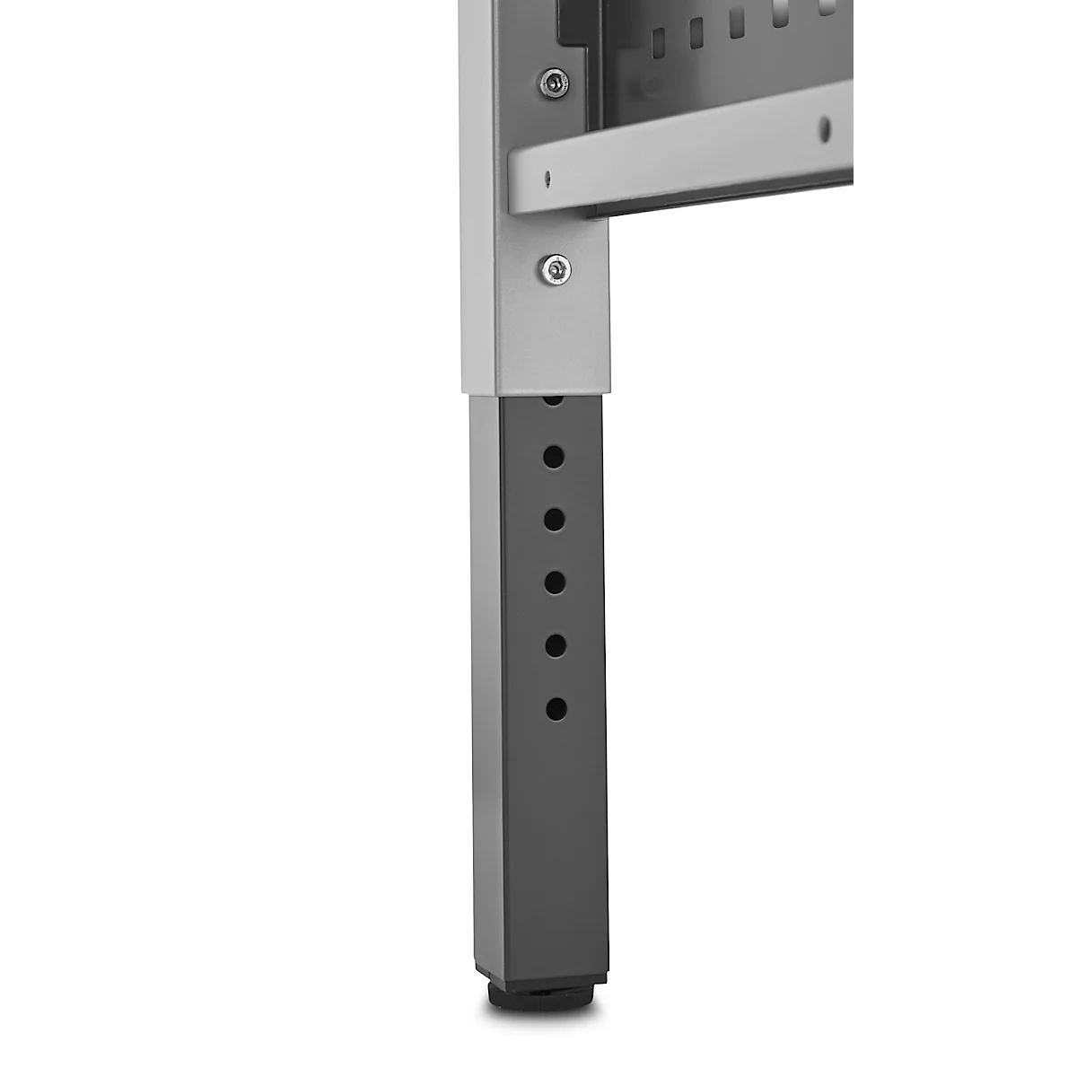 Schäfer Shop Pure Arbeitstisch AST31, manuell höhenverstellbar, Multiplex-Platte, 4-Fuß, bis 500 kg, B 1500 x T 800 x H 805-1035 mm, lichtgrau/Buche