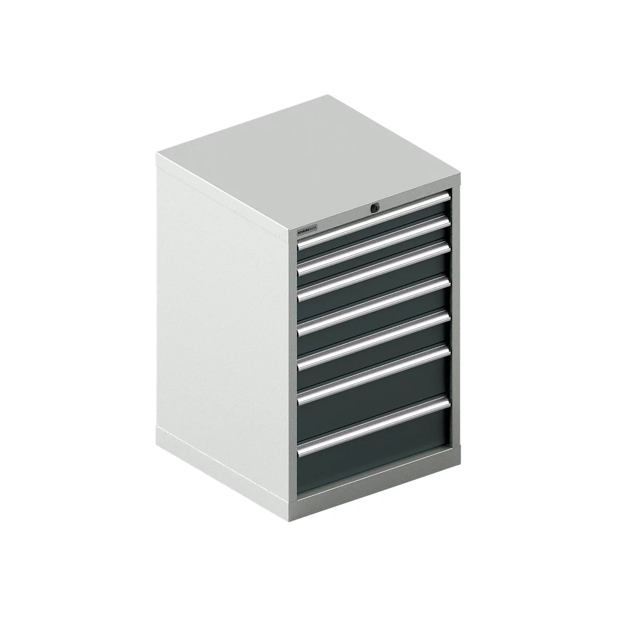 Schäfer Shop Pure Armoire à tiroirs 27-27 SSI SCHÄFER, 7 tiroirs, jusqu'à 75 kg, l. 564 x P 572 x H 850 mm, gris anthracite/gris clair