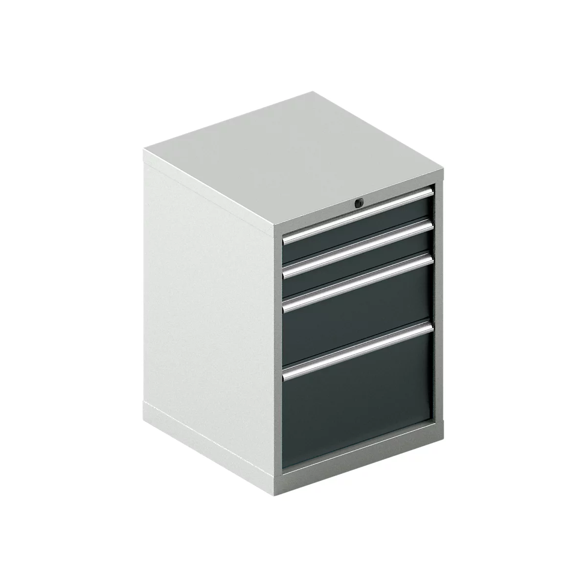 Schäfer Shop Pure Armoire à tiroirs SSI SCHÄFER 27-27, 4 tiroirs, jusqu'à 75 kg, L 564 x P 572 x H 800 mm, gris anthracite / gris clair