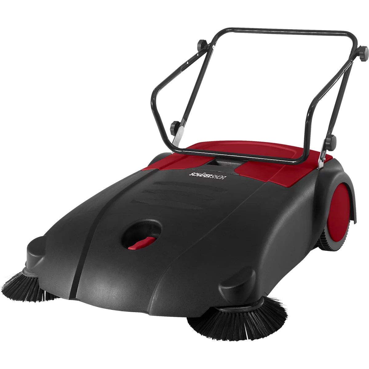 Schäfer Shop Pure Balayeuse manuelle, capacité de balayage 3200 m²/h, jusqu'à 30 l, L 1130 x l 850 x H 860/910/960 mm, noir/rouge