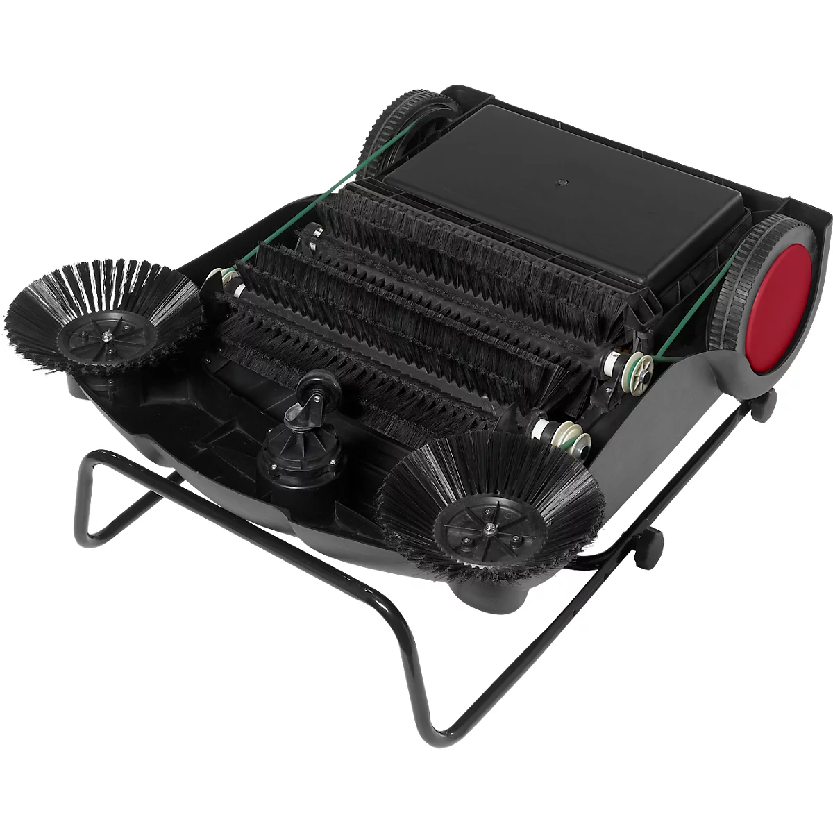 Schäfer Shop Pure Balayeuse manuelle, capacité de balayage 3200 m²/h, jusqu'à 30 l, L 1130 x l 850 x H 860/910/960 mm, noir/rouge