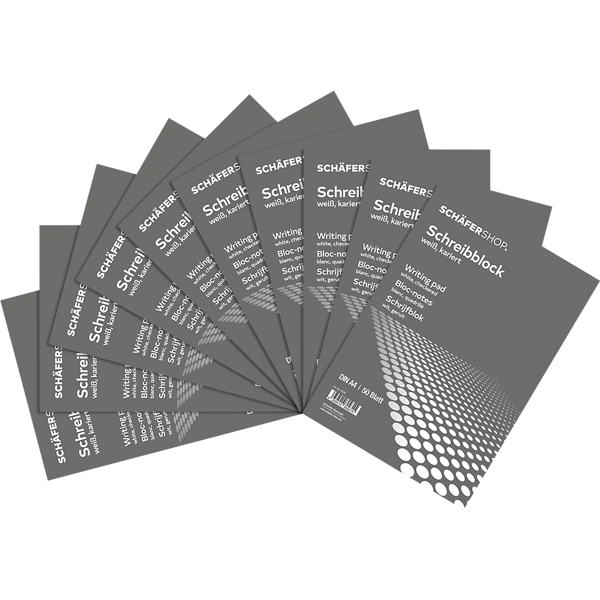 Schäfer Shop Pure briefblok , A4, geruit,10 stuks, wit